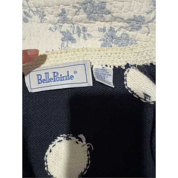 Bellepoint Knit top frog polka dots print S short sleeve frog buttons - Picture 4 of 9